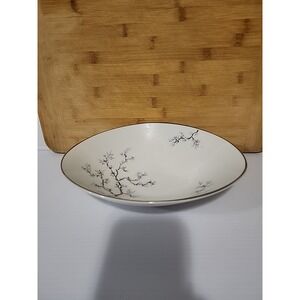 Gray/Blue/Lavender Leaves, Platinum Trim. 1386 By NORITAKE